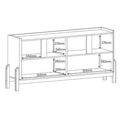 Buffet Lizz 170cm 4 Portas C- 6 Espaços Internos Cedro