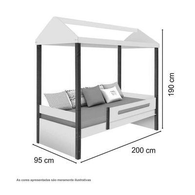 Cama Solteiro Sara Branco Led E Colchão