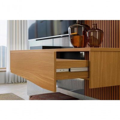 Painel P- Tvs Até 65 Europa Cinza Perolizado-tauari Ripado - Lukaliam