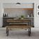 Mesa De Jantar Com 2 Bancos Estilo Industrial Tub  Carvalho Dark / Est.preta