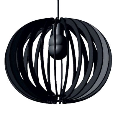 Luminária Teto Tipo Pendente Lua Cheia Mdf - Completa Cor: Preta