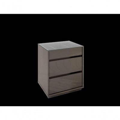 Mesa De Cabeceira 3 Gavetas Porta Itens Belize Cinza Perola