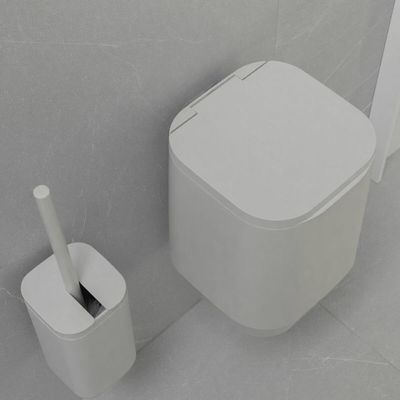 Lixeira para Banheiro 6L Aura Bege Tampa Basculante Ou Adesivo Piso Parede