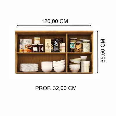 Armário Aéreo De Cozinha Em Madeira 120cm - Cavazotto
