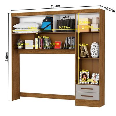 Guarda Roupa Casal Modulado 5 Portas Hercules 4 Portas 4 Gavetas Cinamomo com Off White