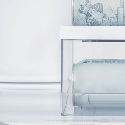 Organizador De Latas 9 Unidades Transparente E Branco Ou