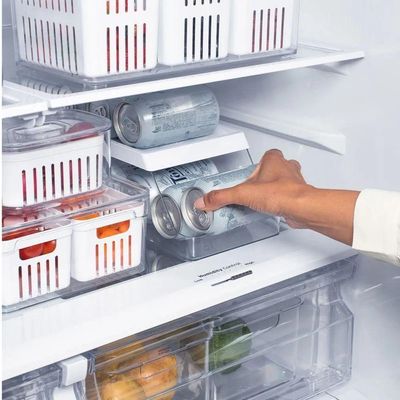 Organizador De Latas 9 Unidades Transparente E Branco Ou