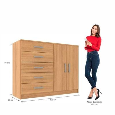Cômoda Austin 2 Portas 5 Gavetas - Cinnamomo Cinnamomo