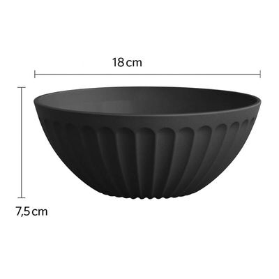 Saladeira 1L Tigela Redonda Plástica Preta 18x7,5cm Pipoca