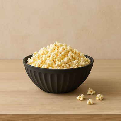 Saladeira 1L Tigela Redonda Plástica Preta 18x7,5cm Pipoca