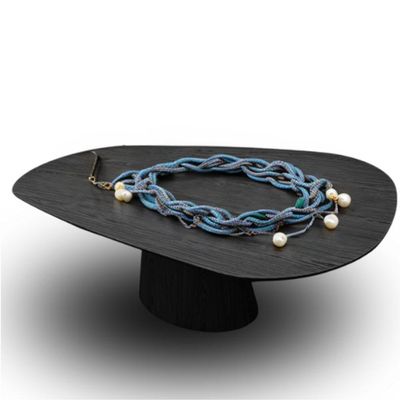 Mesa Oval Organica Em ébano 180x100