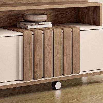 Estante Home Theater Bold Castanho Off White – Hb Móveis