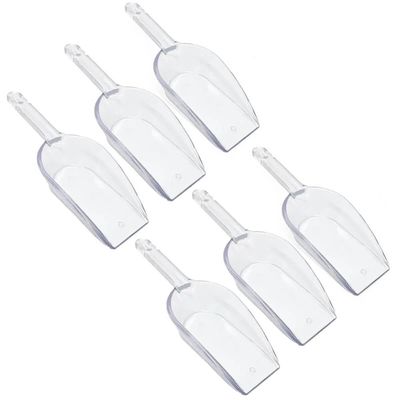 Kit 6 Colheres de Medição Pá Medidora Plástico Grãos Cereais Ração Multiuso Transparente
