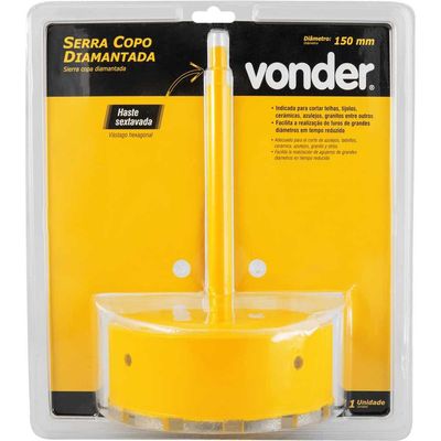 Serra Copo 150mm Diamantada Haste Vonder