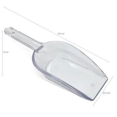 Kit 6 Colheres de Medição Pá Medidora Plástico Grãos Cereais Ração Multiuso Transparente