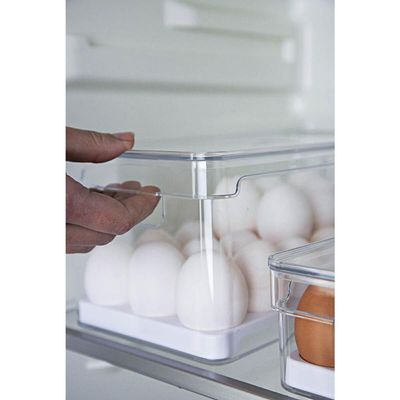Organizador De Ovos Clear Fresh 36 UN Porta Ovos Com Tampa E Alças Laterais Geladeira Cozinha OU