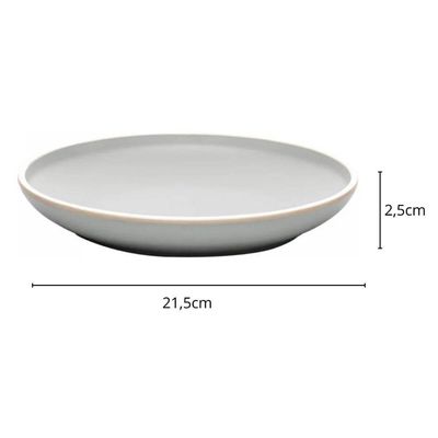 Prato De Sobremesa Melamina Class Cinza 21,5cm Wolff Servir Entrada Avulso