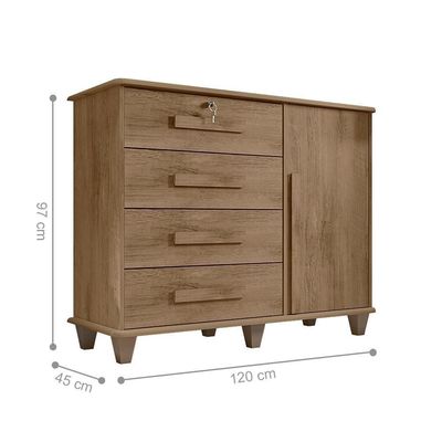Cômoda Com 4 Gavetas Lyons Cinamomo
