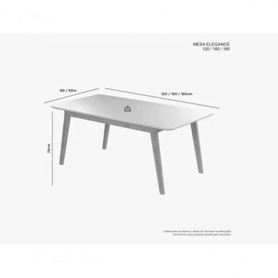 Mesa De Jantar Elegance Jcm Movelaria Cinamomo/off 1,60 M