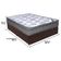 Cama Box Casal Baú Bege Colchão Ortobom Superpocket Pillow Marrom