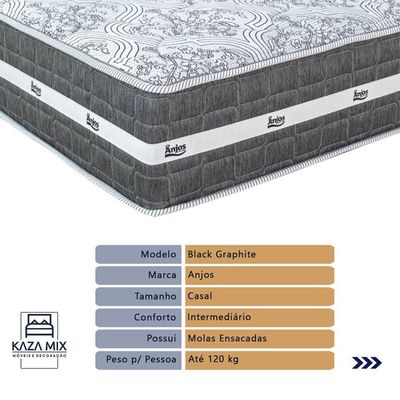 Cama Box Baú Casal E Colchão Black Graphite Molas Ensacadas Bege