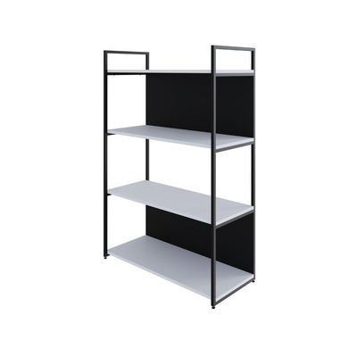 Estante C/04 Prateleiras 118x80x33cm C/fundo Yon Branco Tx/est.preta Branco Tx/est.preta
