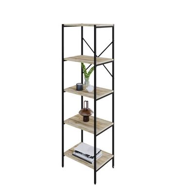Estante C/05 Prateleiras 152x45x33cm Tub Tueh1545 Carvalho - Est.preta Carvalho / Est.preta