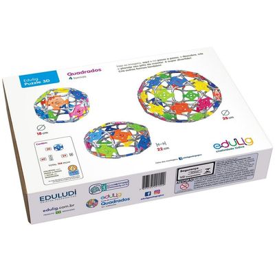 Quebra-cabeça Edulig Puzzle 3D Quadrados 4 formas - VCRPSCHG4 - Edulig