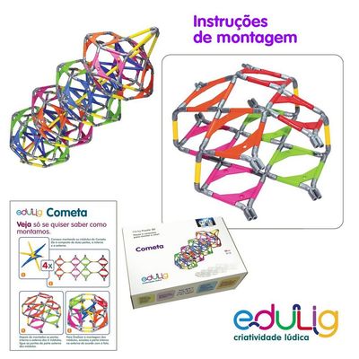Quebra-cabeça Edulig Puzzle 3D Cometa - 182 peças e conexões - UH8E8QFGA - Edulig