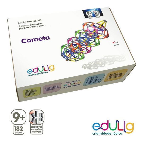 Quebra-cabeça Edulig Puzzle 3D Cometa - 182 peças e conexões - UH8E8QFGA - Edulig