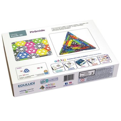 Quebra-cabeça Edulig Puzzle 3D Pirâmide - 144 peças e conexões - SWAKC9VFW - Edulig