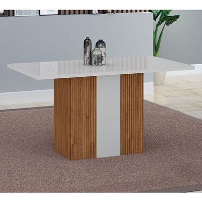 Mesa De Jantar Doha 120x80 Reto Freijó Decor Off White – Leifer Móveis