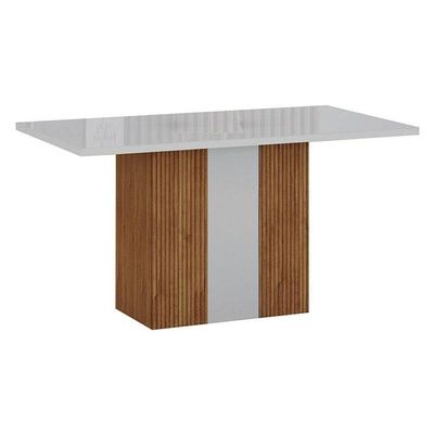 Mesa De Jantar Doha 120x80 Reto Freijó Decor Off White – Leifer Móveis