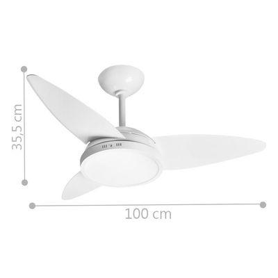 Ventilador Led Lian Branco 110v 3 Pás E Controle