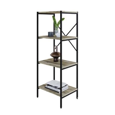 Estante C/04 Prateleiras 118x45x33cm Tub Tueh1144 Carvalho - Est.preta Carvalho / Est.preta