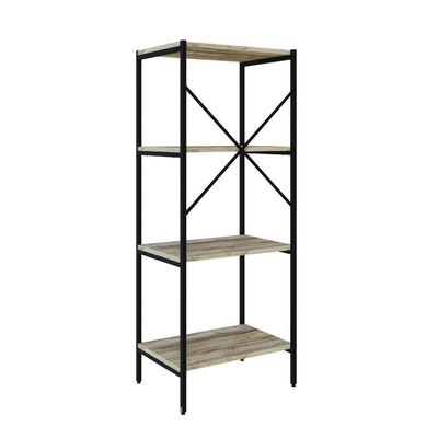 Estante C/04 Prateleiras 118x45x33cm Tub Tueh1144 Carvalho - Est.preta Carvalho / Est.preta