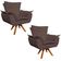 Kit 2 Poltronas Decorativas Sala De Estar Base Giratória Madeira Opla Suede Marrom - Ibiza