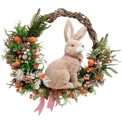 Guirlanda Enfeite De Páscoa Coelho Decorativa Arranjos 60cm