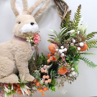 Guirlanda Enfeite De Páscoa Coelho Decorativa Arranjos 60cm