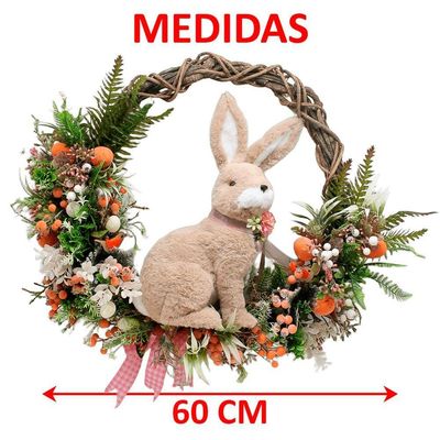 Guirlanda Enfeite De Páscoa Coelho Decorativa Arranjos 60cm