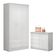 Conjunto Aurora Branco-branco: Cômoda Sapateira Aurora + Guarda-roupa Aurora 3 Portas E 2 Gavetas