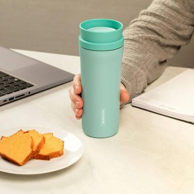 Copo Térmico Inox Tramontina 460ml Verde Bocal 360° Quente Frio Garrafa Café Bebida