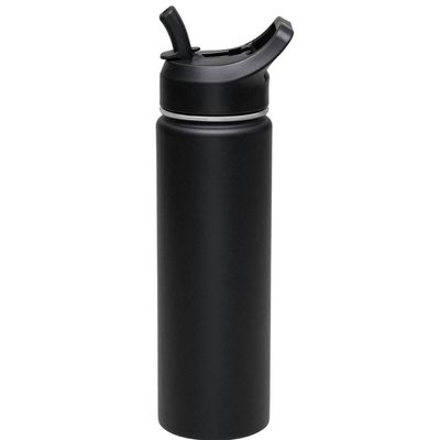 Garrafa Térmica com Canudo 650ml Preta Tramontina Squeeze Aço Parede Dupla Gelado