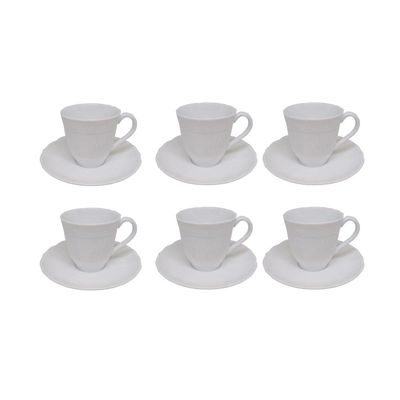 Jogo de xicaras café em porcelana Noritake Cher Blanc 6 peças