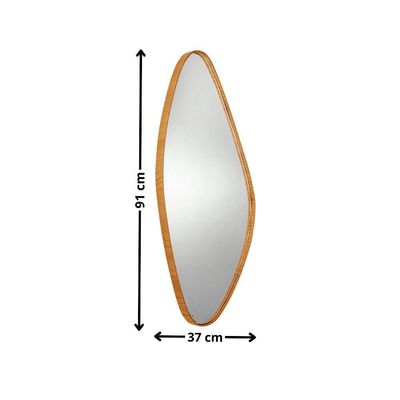Espelho Decorativo Orgânico Aura 37x91cm Moderna Mobília Cinamomo Imbuia Nat