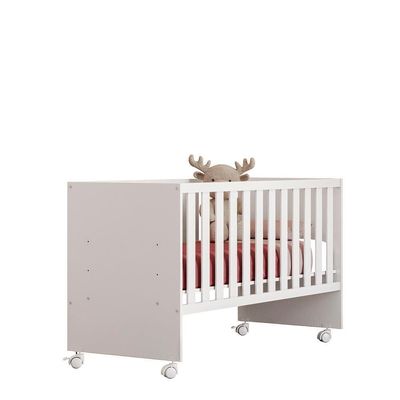 Berço Doce Sonho Reto Branco/branco C/ Rodízios