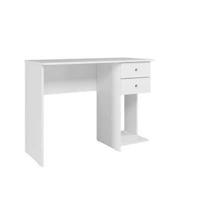 Mesa Escrivaninha Cristal C/ 2 Gaveteiro E Espaço Para Cpu Branco/branco
