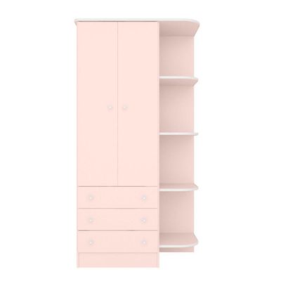 Guarda-roupa Infantil 2 Portas Doce Sonho Rosa Acetinado