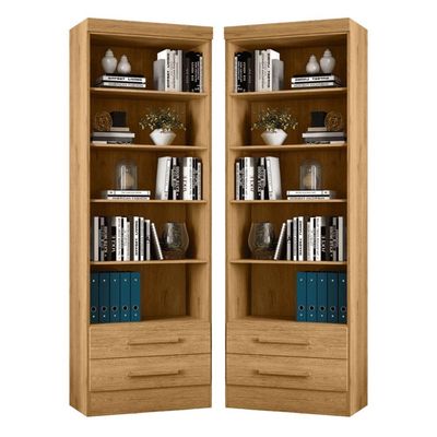 Livreiro Oslo Com Prateleiras Freijó Toq (2 Unidades)
