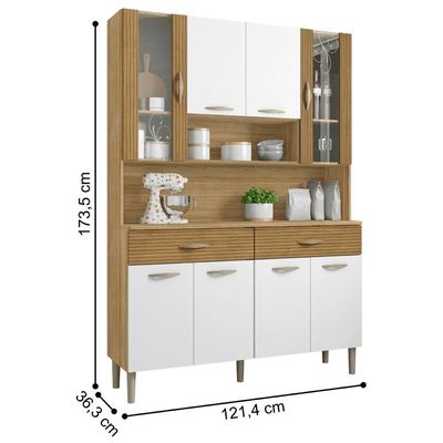 Kit Cozinha 8 Portas E Gavetas Savona Freijó / Supremo / Ripado
